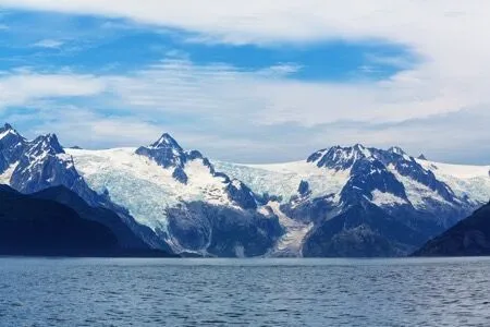 Alaska glacier and rugged coastline