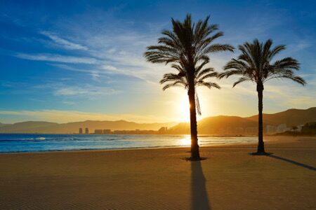 Mediterranean coast and historic architecture