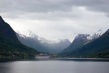 Dramatic cliffs and calm waters in the Norwegian Fjords